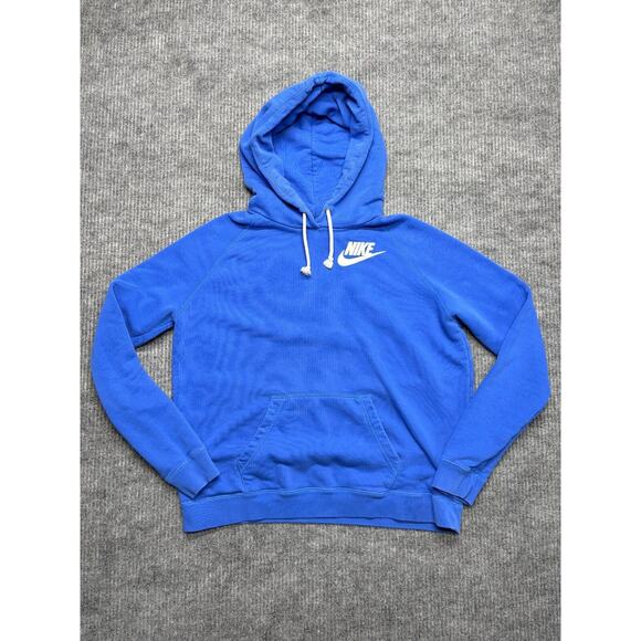 Nike Just Do It Hoodie Mens XL Blue Drawstring Long Sleeve Y2K Retro - Picture 1 of 8